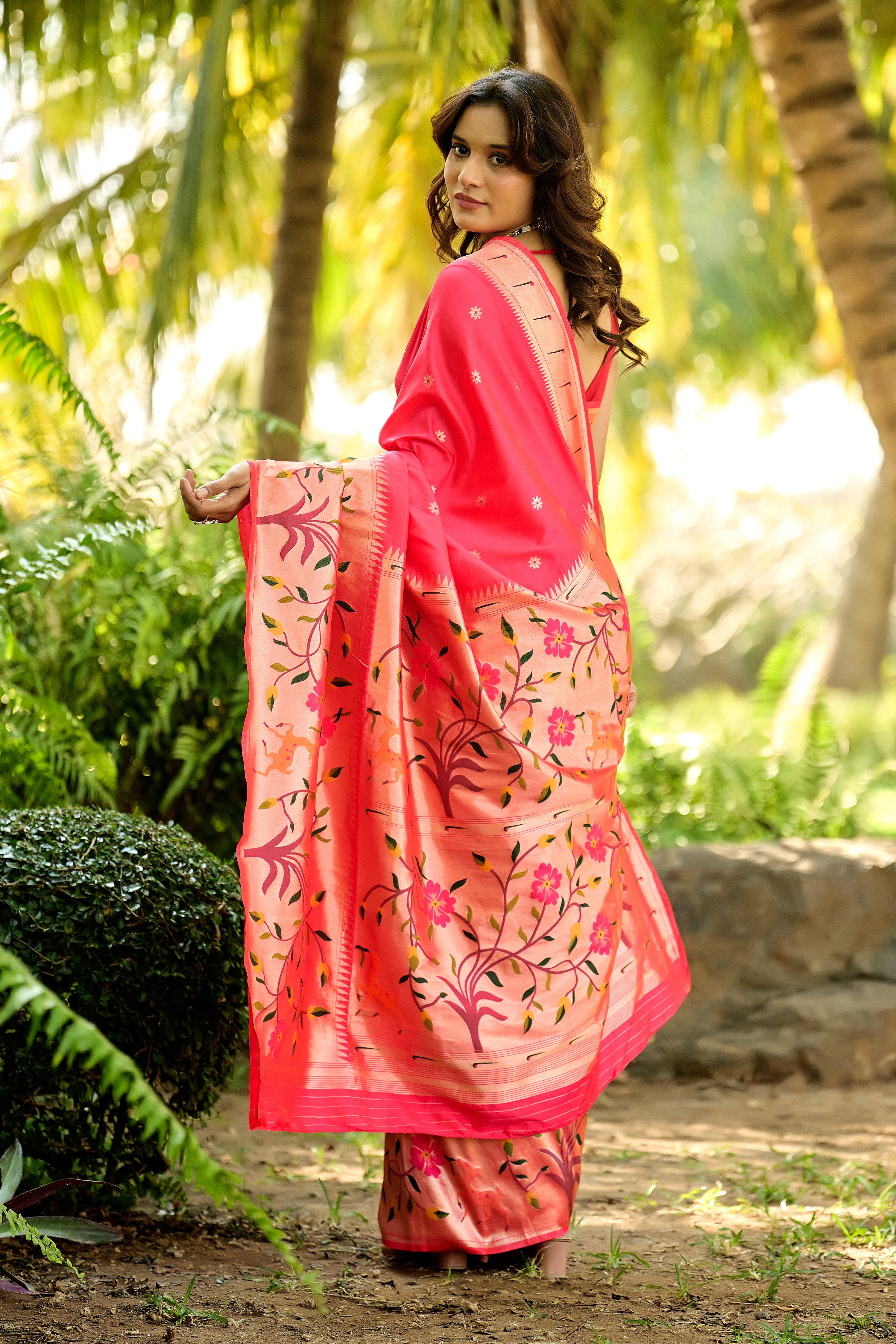 Fuchsia Pink Paithani