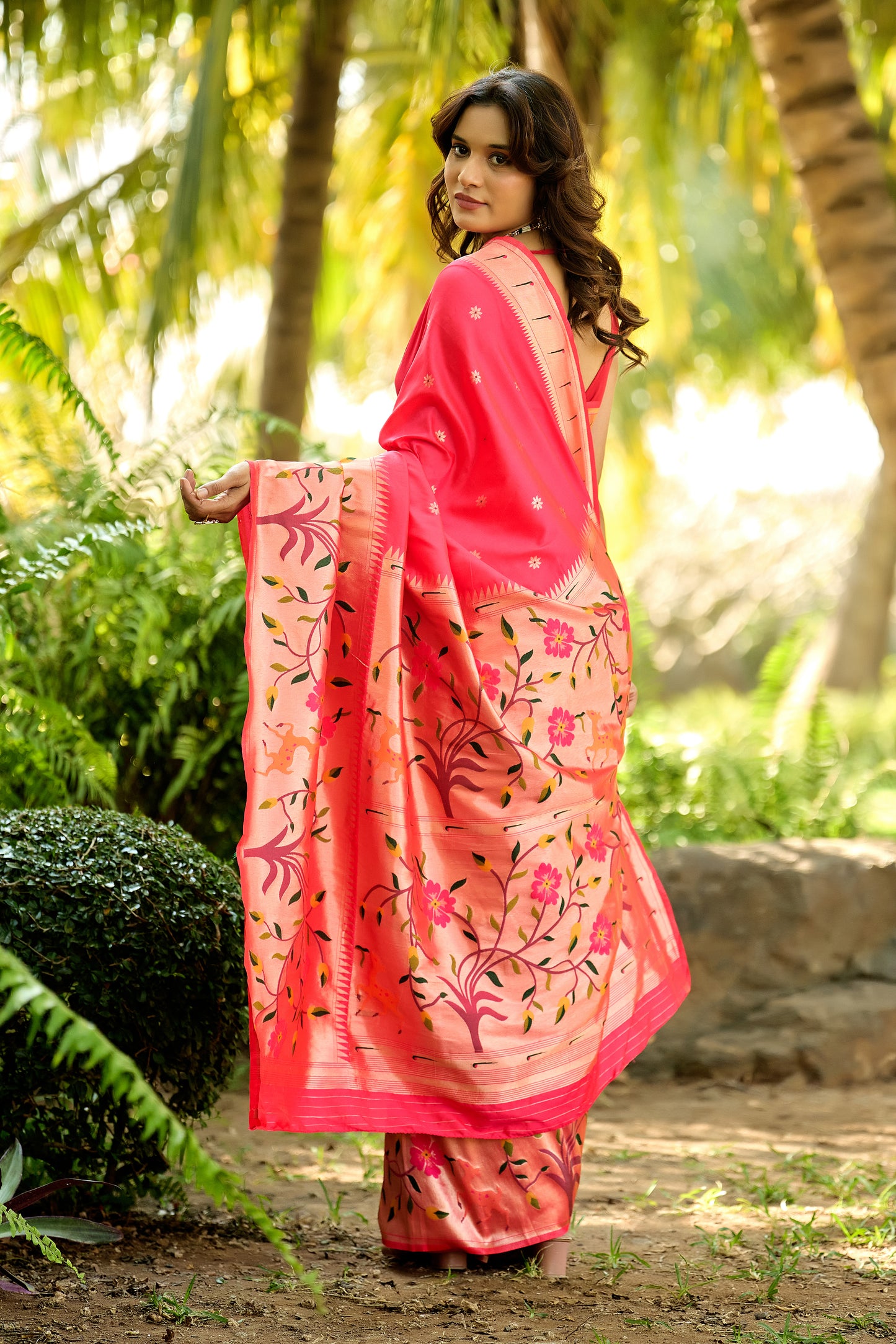 Fuchsia Pink Paithani