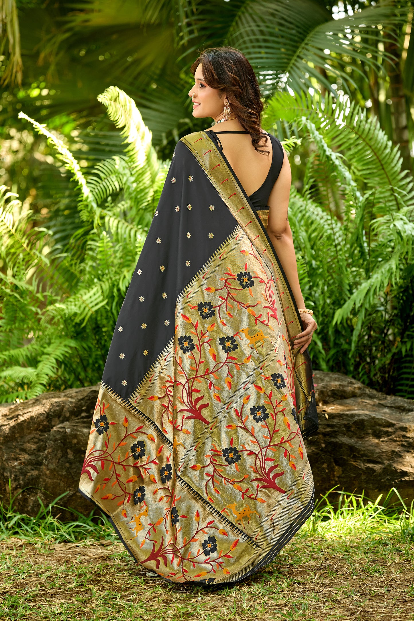 Classic Black Paithani