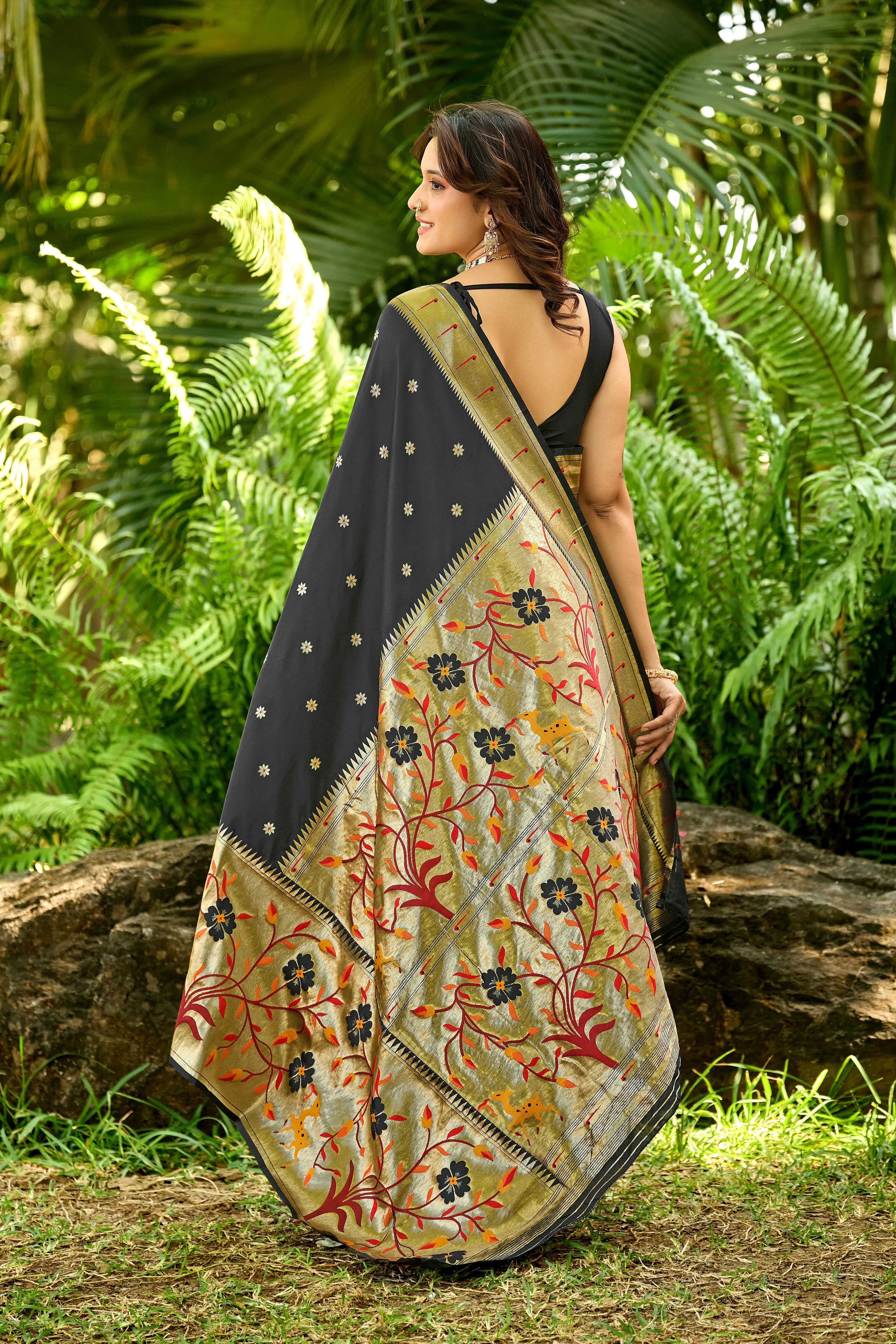 Classic Black Paithani