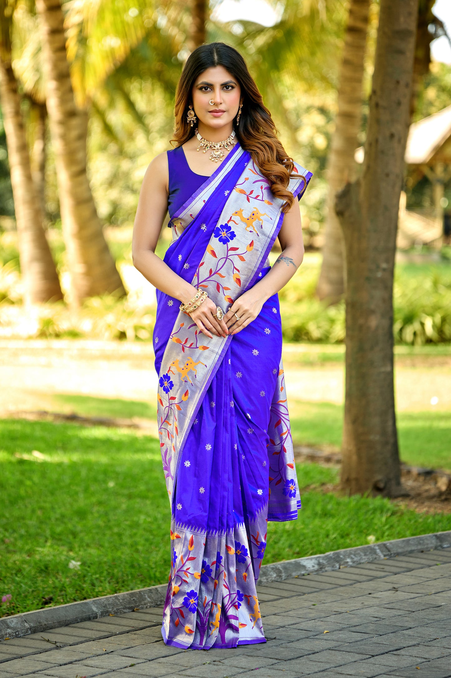 Royal Blue Paithani