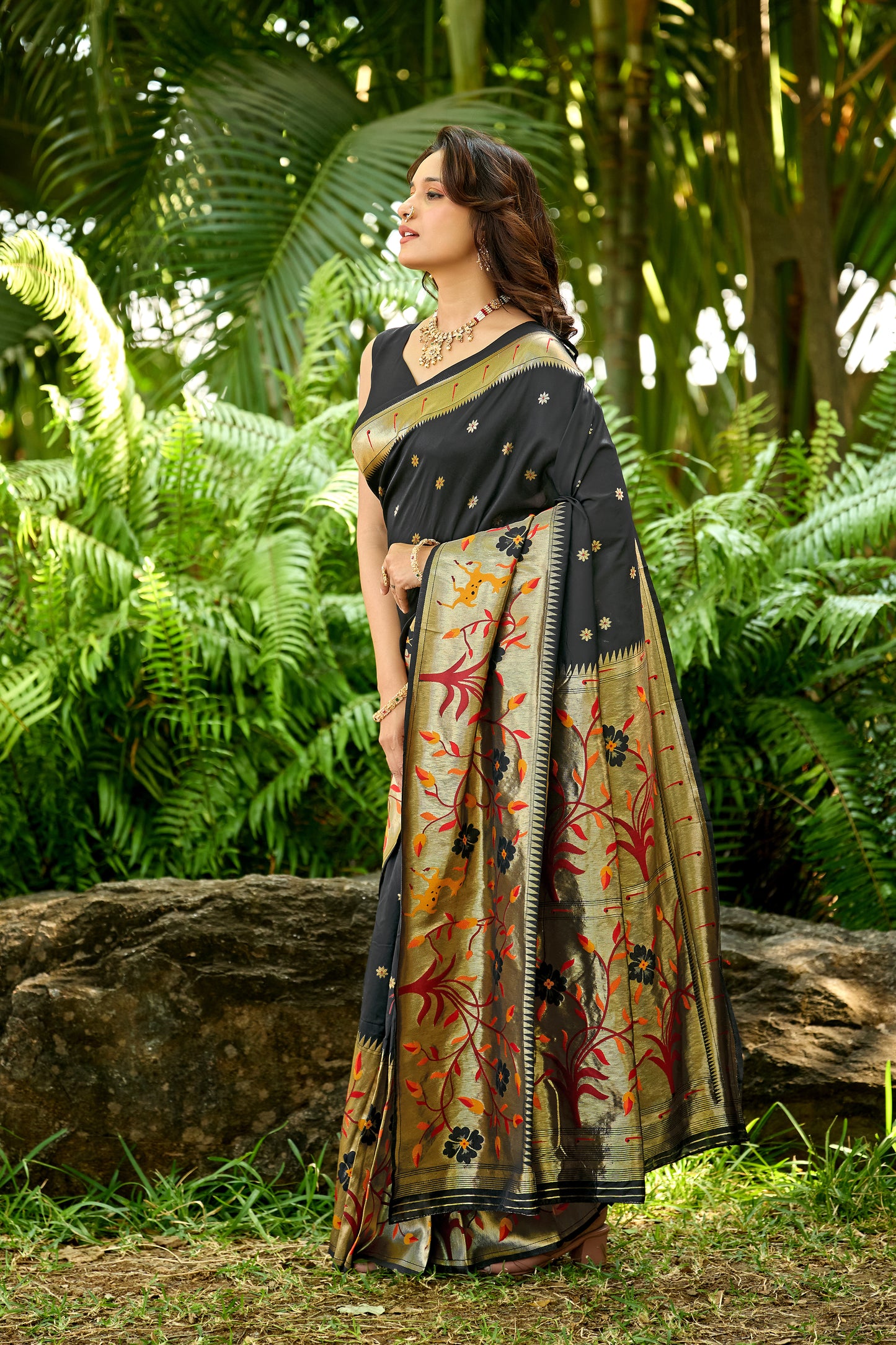 Classic Black Paithani
