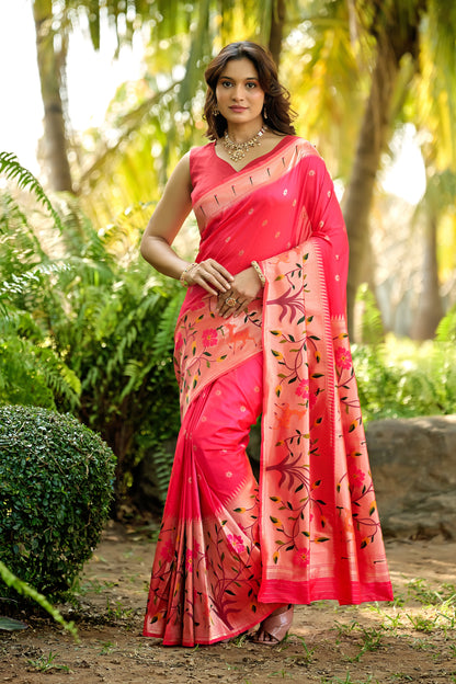 Fuchsia Pink Paithani