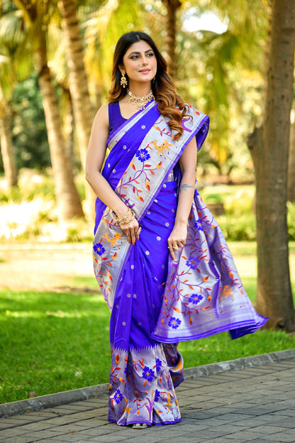 Royal Blue Paithani