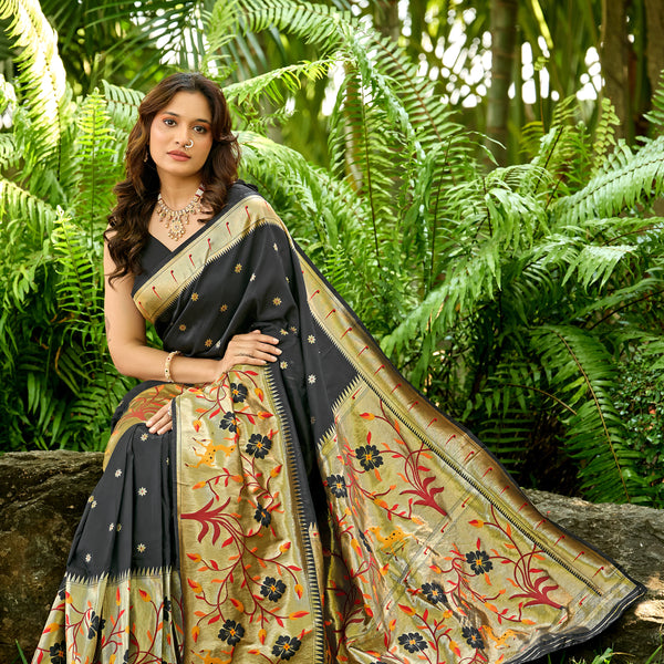 Classic Black Paithani