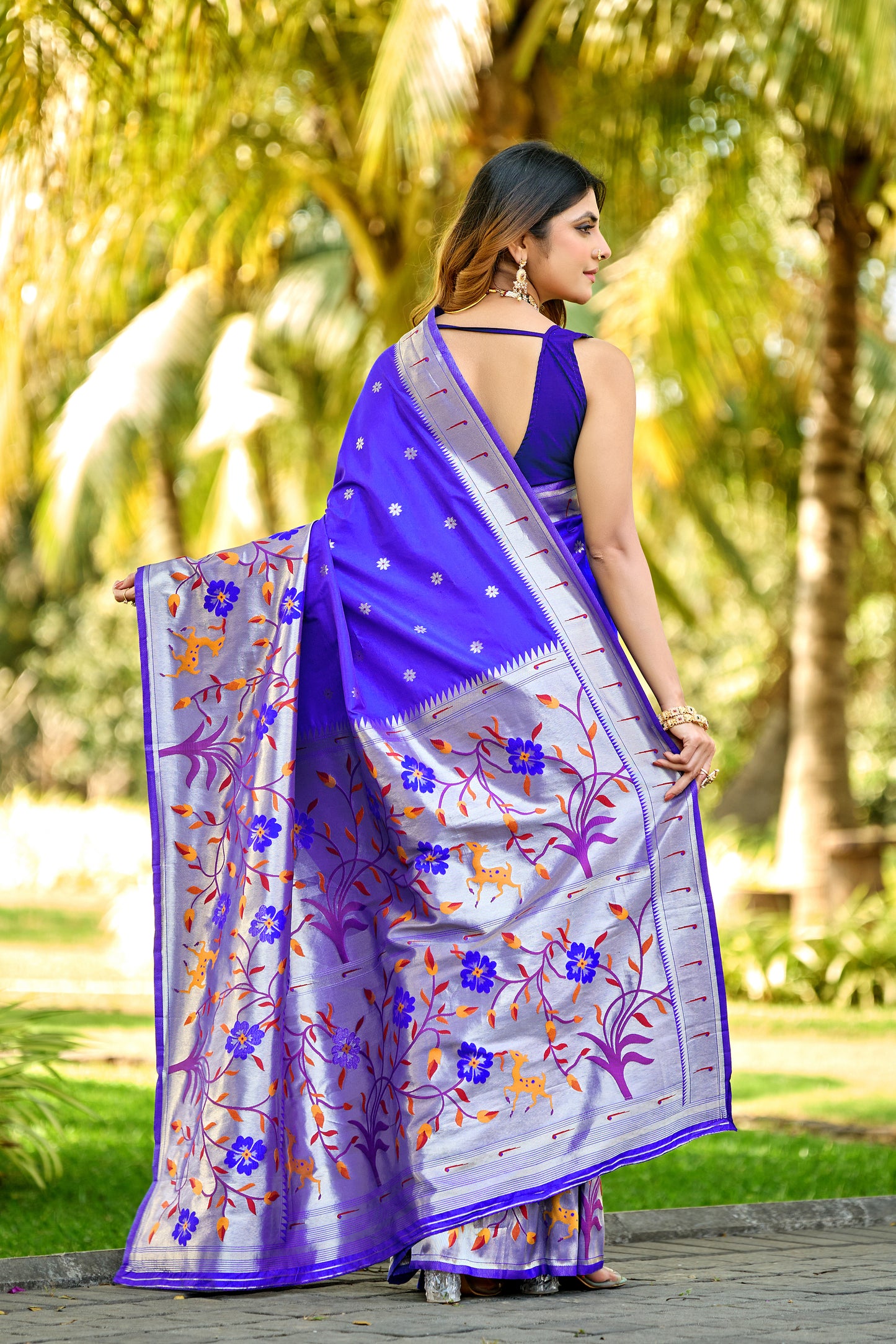 Royal Blue Paithani