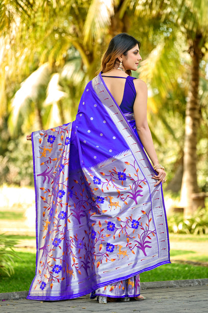 Royal Blue Paithani