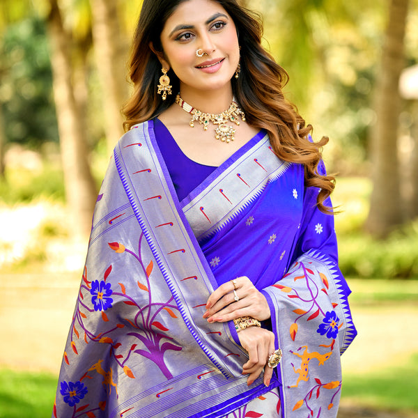 Royal Blue Paithani