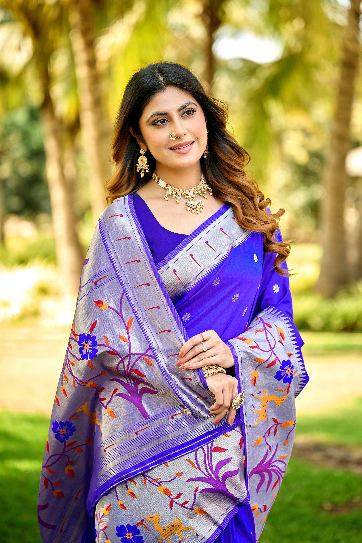 Royal Blue Paithani