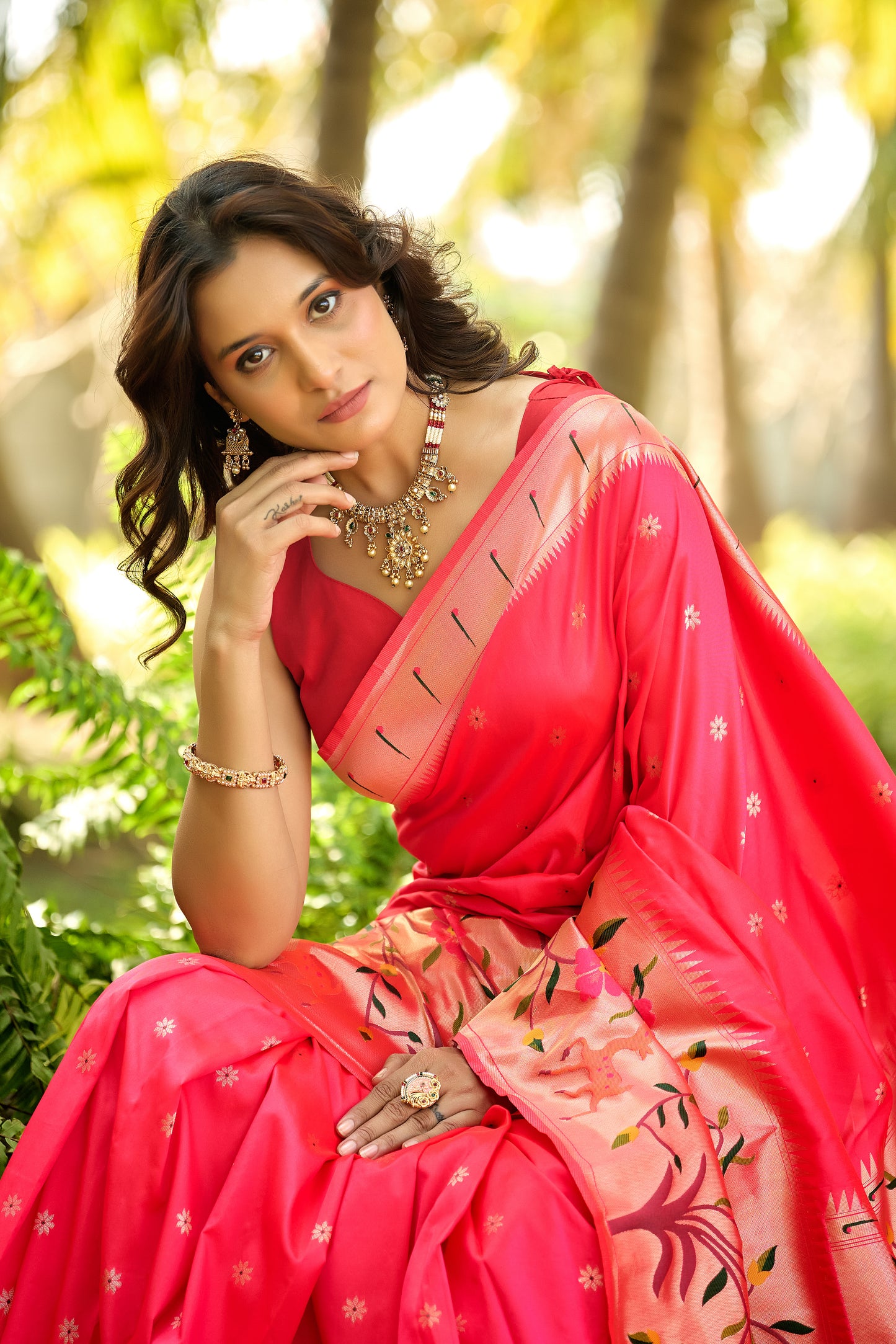 Fuchsia Pink Paithani