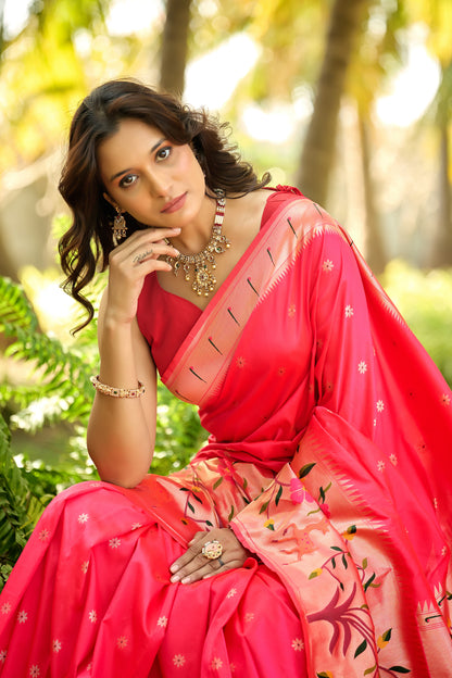 Fuchsia Pink Paithani