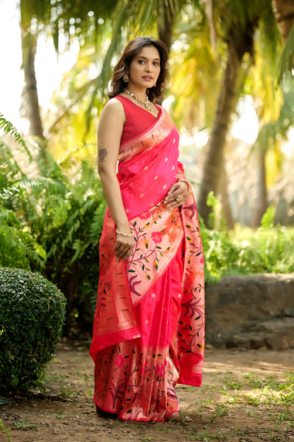 Fuchsia Pink Paithani